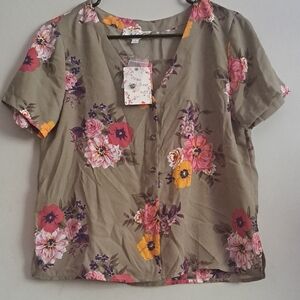 Floral Button-Up Blouse
